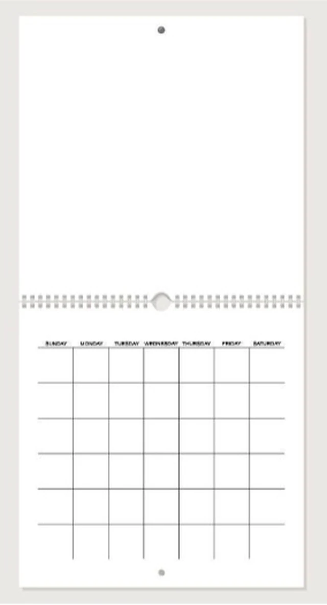 Alt view image 3 of 3 - Wall Calendar 2026-2027, Custom Monthly Planning Calendar, Blank Hanging Scrapbook Planner with Spiral Binding, Personalized Create-Your-Own Calendar for Home Office, 12 x 12 Inch Closed, 12 x 24 Inch