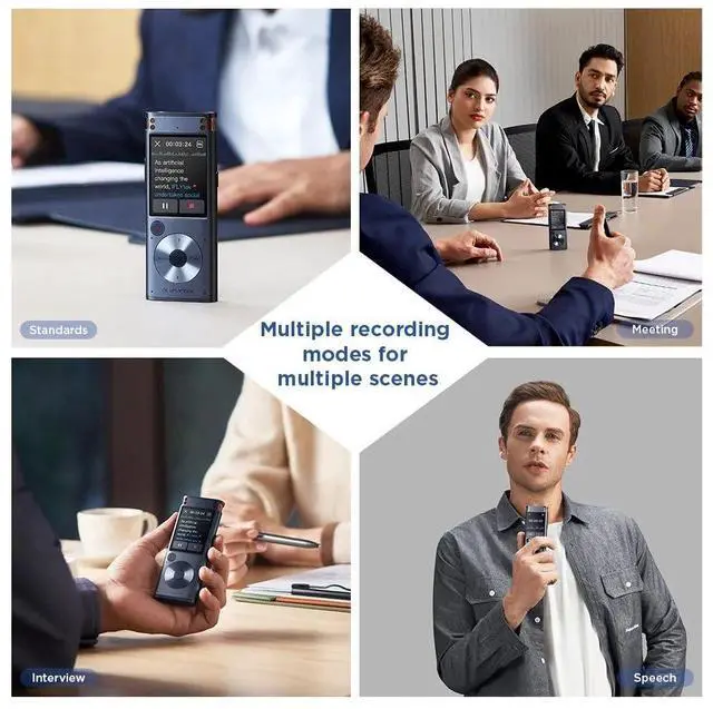 Alt view image 5 of 7 - Offline AI Voice Recorder with Playback, Secure Digital Recorder with 5-Language Voice-to-Text, Noise Reduction, Local Storage for Meetings, Lectures, Interviews & Learning, No Subscription