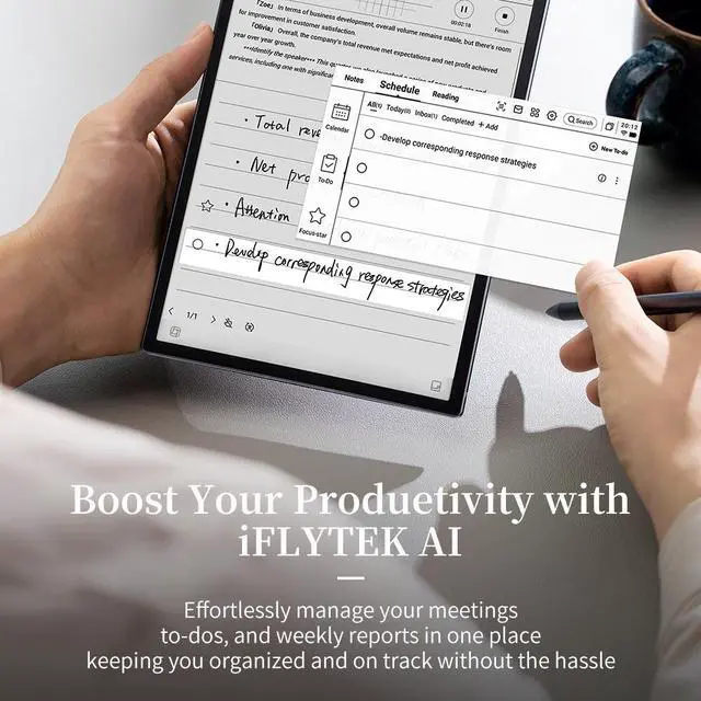 Alt view image 7 of 7 - iFLYTEK AINOTE Air 2, 8.2 inch AI E-Ink Tablet, Smart Digital Paper Note-Taking Tablet with Stylus, ChatGPT-Powered Smart Notebook