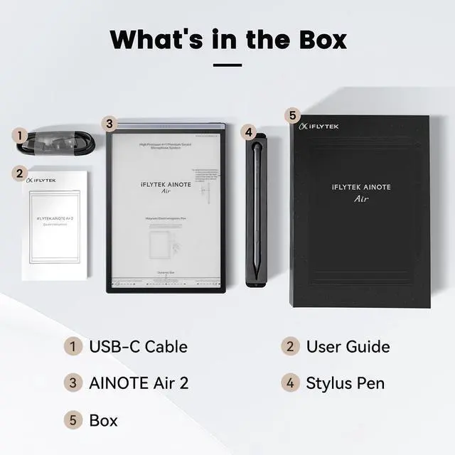 Alt view image 8 of 7 - iFLYTEK AINOTE Air 2, 8.2 inch AI E-Ink Tablet, Smart Digital Paper Note-Taking Tablet with Stylus, ChatGPT-Powered Smart Notebook