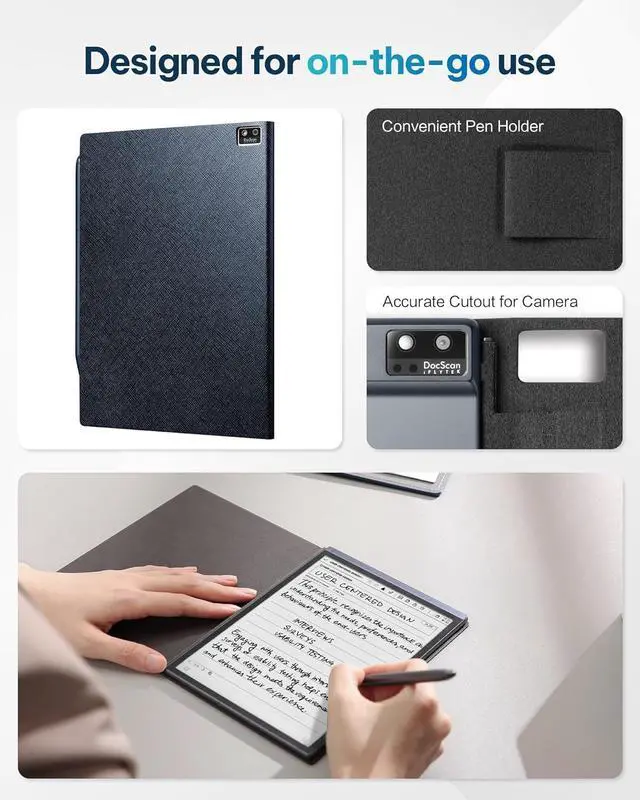 Alt view image 2 of 6 - iFLYTEK Blue Protective Folio Case for iFLYTEK 8.2" AINOTE Air 2 Note-Taking E-Ink Tablet (Blue Case)