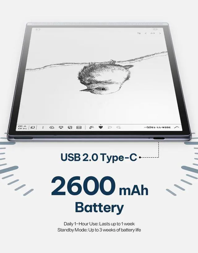 Alt view image 7 of 7 - iFLYTEK AINOTE Air 2, 8.2" AI Note Taking Tablet,Digital Notebook for Reading / Writing / Recording,Digital Notepad with AI Transcription,ChatGPT Supported,Ideal for Work,Study,Meetings