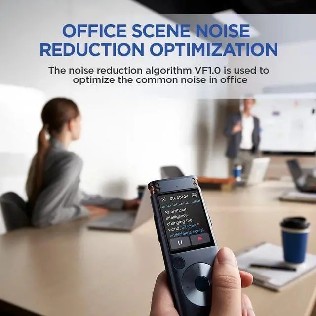 Alt view image 2 of 7 - iFLYTEK Offline AI Voice Recorder with Playback, Secure Digital Recorder with 5-Language Voice-to-Text, Noise Reduction, Local Storage for Meetings, Lectures, Interviews & Learning