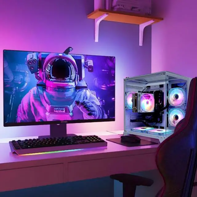 Alt view image 7 of 7 - LXZ Desktop Gaming Computer, R5 5600G, 4.4GHz, 16GB DDR4, 1TB NVMe SSD, WiFi & Win 11