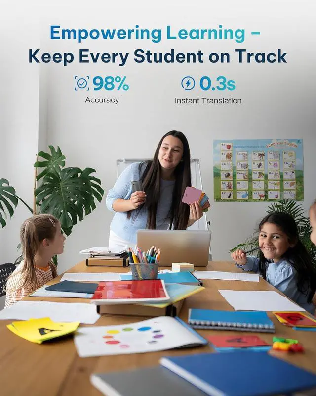 Alt view image 2 of 7 - iFLYTEK AI Language Translator Device  60 Languages, Real-Time Split-Screen & Two-Way Instant Voice Translation, Online & Offline Translation, Black