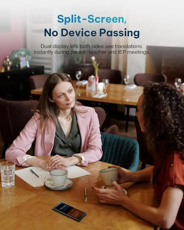 Alt view image 3 of 7 - iFLYTEK AI Language Translator Device  60 Languages, Real-Time Split-Screen & Two-Way Instant Voice Translation, Online & Offline Translation, Black