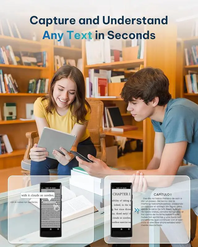 Alt view image 4 of 7 - iFLYTEK AI Language Translator Device  60 Languages, Real-Time Split-Screen & Two-Way Instant Voice Translation, Online & Offline Translation, Black