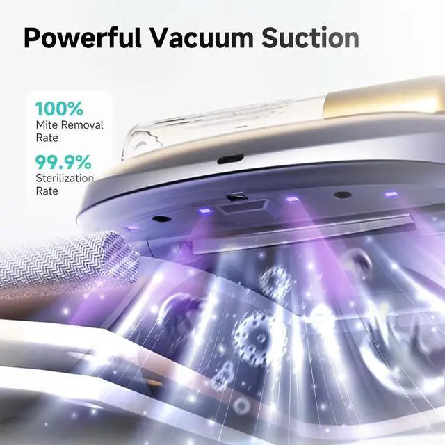 Alt view image 4 of 7 - CREATULIZE X1 Robot, Advanced Full Automatic Bed Vacuum Cleaner - Cordless, Rechargeable UV-C Light Sanitizer 14KPa Power Suction Eliminates Dust Mites, Bacteria, Allergens, with HEPA Filtration