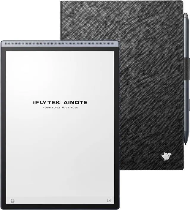 Main image of iFLYTEK AINOTE Air 2, Black Tablet Bundle, with Black Folio Protective Case, 8.2" E-Ink Digital Notepad with AI Transcription,ChatGPT Supported, Premium PU Leather, Slim& Lightweight