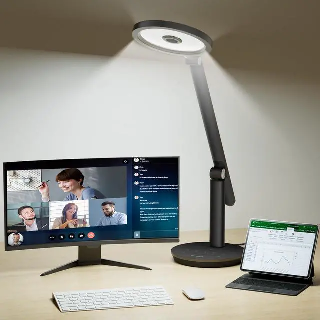 Main image of Honeywell Desk Lamp for Home Office, H6 Sunturalux Eye-Caring Led Desk Light, 800LM Dimmable Desk Lamp with Timer, Touch Control Tall Desk Reading Light, Table Lamp for Circle Webcam, Study, Bedroom
