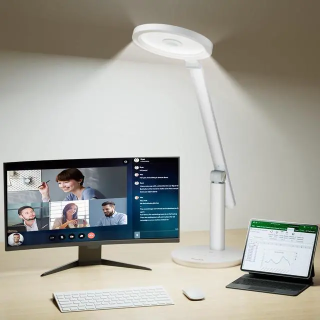 Main image of Honeywell Desk Lamp for Home Office, H6 Sunturalux Eye-Caring Led Desk Light, 800LM Dimmable Desk Lamp with Timer, Touch Control Tall Desk Reading Light, Table Lamp for Circle Webcam, Study, Bedroom