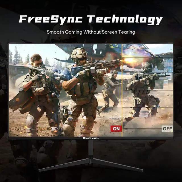 Alt view image 5 of 7 - Great Voell 24-inch 200Hz Curved Gaming Monitor, FHD 1080P, 1ms FreeSync | Fast VA Panel, AMD FreeSync, HDR Support, 98% sRGB Color, Low Motion Blur, FPS Preset, Frameless Design, HDMI and DP, Black,