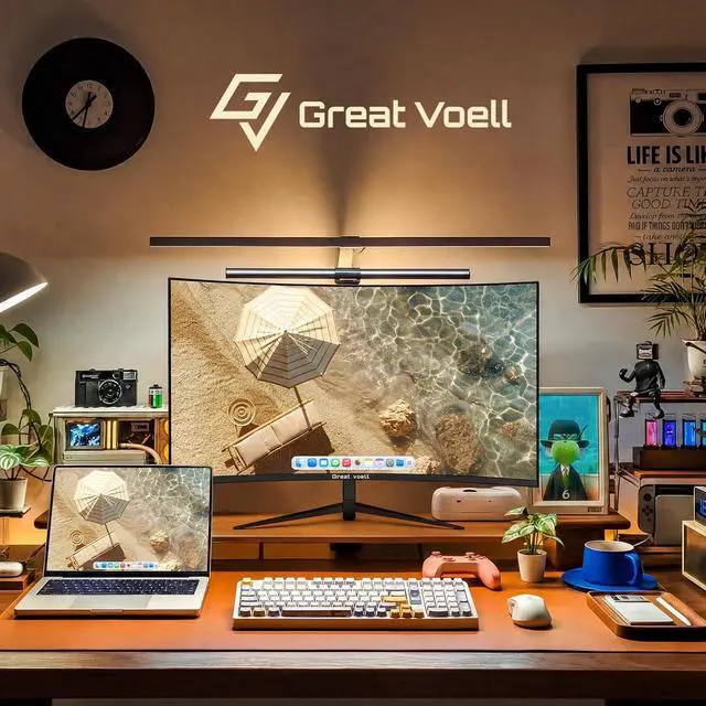 Alt view image 4 of 7 - Great Voell 27-inch Curved Monitor, 120Hz FHD VA Display for Home/Office Use, HDR10 | 99% sRGB Color, 4000:1 Contrast Ratio, HDR10, Eye Care Technology, Game Mode, HDMI/VGA, Black,VESA