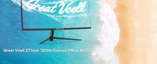 Alt view image 7 of 7 - Great Voell 27-inch Curved Monitor, 120Hz FHD VA Display for Home/Office Use, HDR10 | 99% sRGB Color, 4000:1 Contrast Ratio, HDR10, Eye Care Technology, Game Mode, HDMI/VGA, Black,VESA