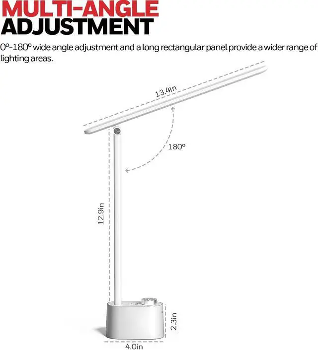 Alt view image 6 of 7 - Honeywell HWT-H01 LED Desk Lamp, Foldable & Stepless Dimmable, Black