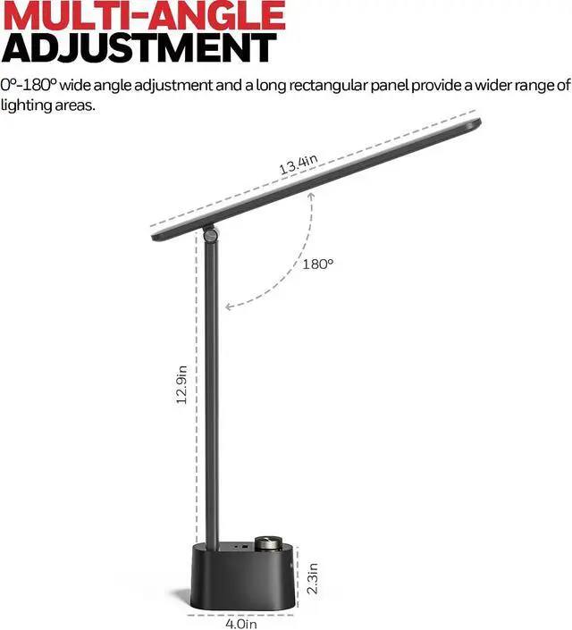 Alt view image 6 of 7 - Honeywell H01 Pro LED Desk Lamp, Foldable Desk Light Eye-Caring