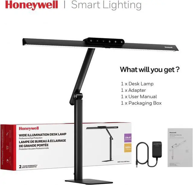 Alt view image 7 of 7 - Honeywell HJ1BK Eye-Caring 1200LM LED Architect Desk Lamp for Home Office