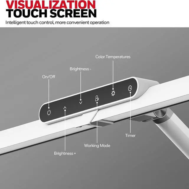 Alt view image 6 of 7 - Honeywell HJ1WT 1200LM LED Desk Lamp Dimmable Lamp for Desk