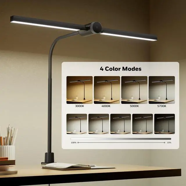 Alt view image 5 of 7 - Honeywell HJ4 Desk Lamp with Clamp, Sunturalux Desk Lamps for Home Office