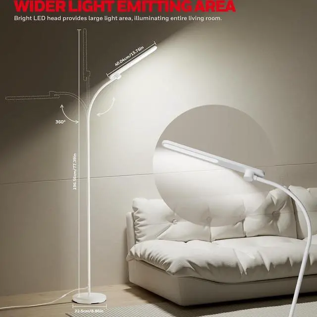 Main image of Honeywell LED Floor Lamp Dimmable Gooseneck Reading Living Room Bedroom 77"