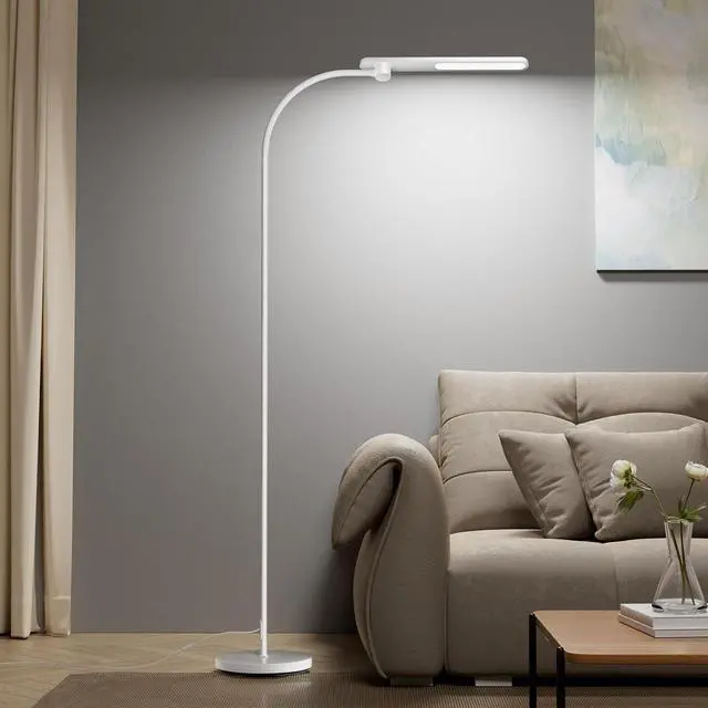Alt view image 2 of 7 - Honeywell LED Floor Lamp Dimmable Gooseneck Reading Living Room Bedroom 77"