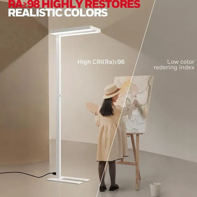 Alt view image 5 of 7 - Honeywell 02E LED Floor Lamp, 6000LM Sunturalux Eye Caring Standing Light