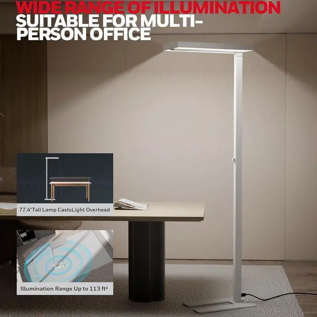 Alt view image 4 of 7 - Honeywell 02E LED Floor Lamp, 6000LM Sunturalux Eye Caring Standing Light