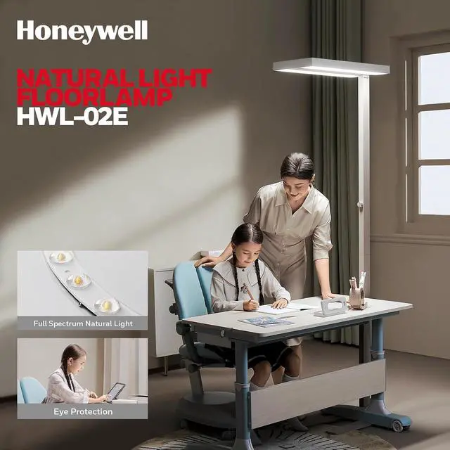 Alt view image 2 of 7 - Honeywell 02E LED Floor Lamp, 6000LM Sunturalux Eye Caring Standing Light