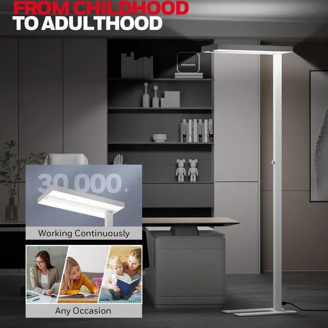 Alt view image 6 of 7 - Honeywell 02E LED Floor Lamp, 6000LM Sunturalux Eye Caring Standing Light