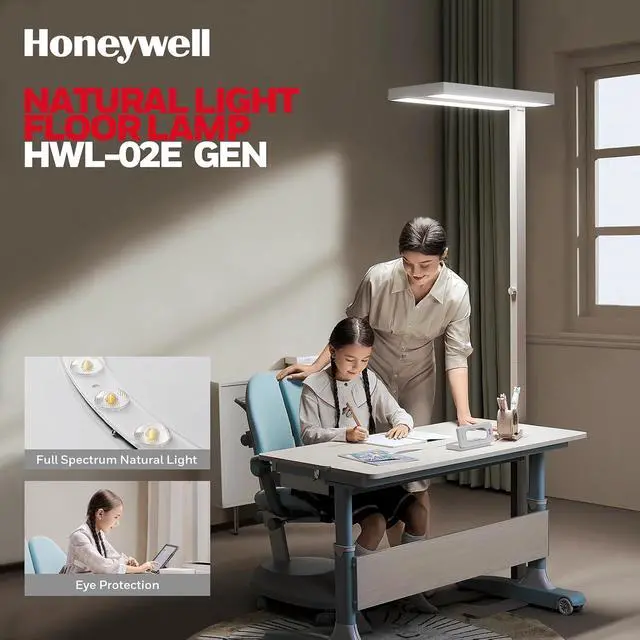 Alt view image 4 of 7 - Honeywell 02E LED Floor Lamp, 8000LM Sunturalux Eye Caring Standing Light