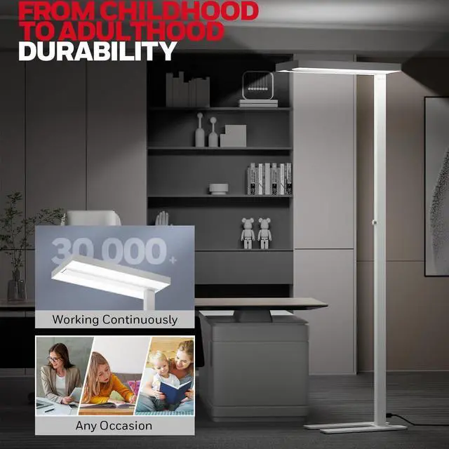 Alt view image 5 of 7 - Honeywell 02E LED Floor Lamp, 16000LM Sunturalux Eye Caring Standing Light