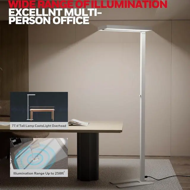 Alt view image 4 of 7 - Honeywell 02E LED Floor Lamp, 16000LM Sunturalux Eye Caring Standing Light
