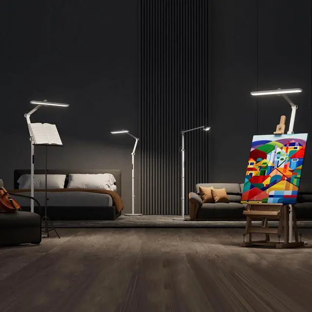 Alt view image 4 of 7 - Honeywell 05D01 LED Floor Lamp, Dimmable 1500LM CRI>97 Home Office White
