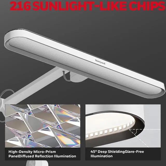 Alt view image 6 of 7 - Honeywell 05D01 LED Floor Lamp, Dimmable 1500LM CRI>97 Home Office White