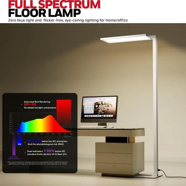 Alt view image 4 of 7 - Honeywell 06E Ultra Sunturalux Dual-Light LED Floor Lamp Modern 16500LM