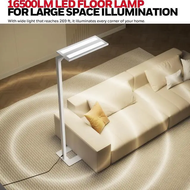 Alt view image 5 of 7 - Honeywell 06E Ultra Sunturalux Dual-Light LED Floor Lamp Modern 16500LM