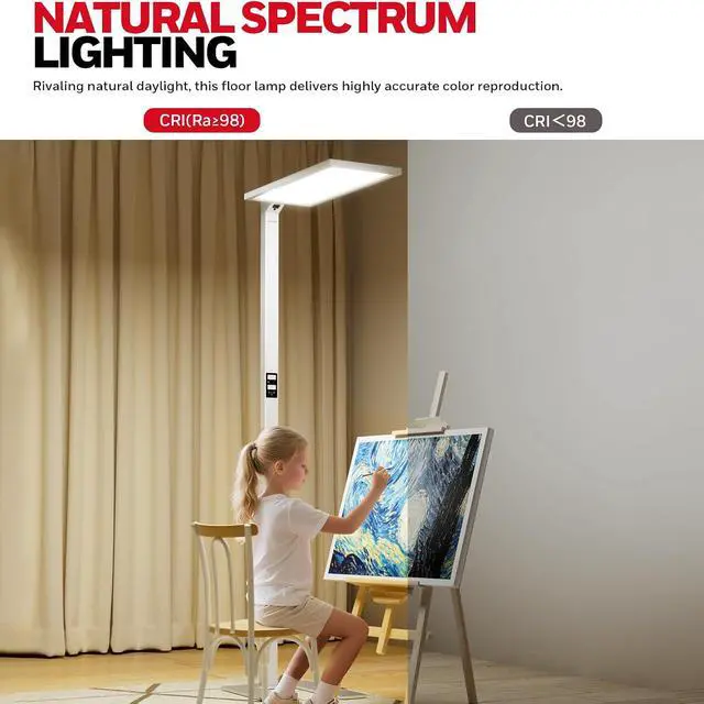 Alt view image 3 of 7 - Honeywell 06E Ultra Sunturalux Dual-Light LED Floor Lamp Modern 16500LM