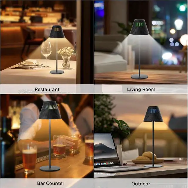 Alt view image 4 of 7 - Honeywell Cordless Rechargeable Table Lamp, M1 Sunturalux Portable LED Bottle Lamp 5200mAh Battery Operated 4Color 9RGB Dimmable Touch Control Bedside Lamps Night Light for Restaurant Living Bedroom