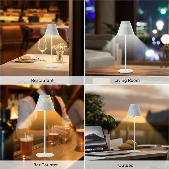 Alt view image 2 of 5 - Honeywell Cordless Rechargeable Table Lamp, M1 Sunturalux Portable LED Bottle Lamp 5200mAh Battery Operated 4Color 9RGB Dimmable Touch Control Bedside Lamps Night Light for Restaurant Living Bedroom