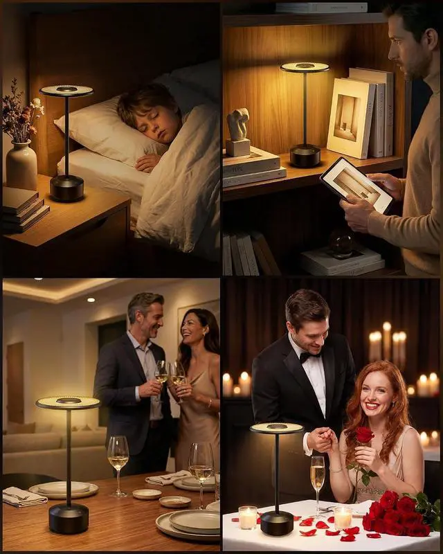 Alt view image 7 of 7 - Honeywell Rechargeable Table Lamp, 5000mAh Cordless Dimmable Accent Light