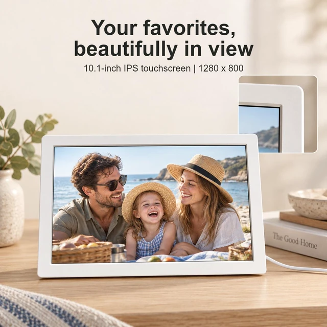 Alt view image 3 of 7 - AOC Digital Picture Frame, 10.1 Inch Digital Photo Frame with 1280 * 800 HD IPS Touch Screen