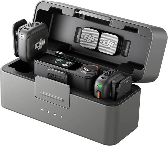 Main image of DJI Mic 3 (2 TX + 1 RX + Charging Case), Wireless Microphone, Mini Mic for iPhone/Camera/Android, Ultralight, Adaptive Gain Control, Dual Band Anti-Interference, 28h Use