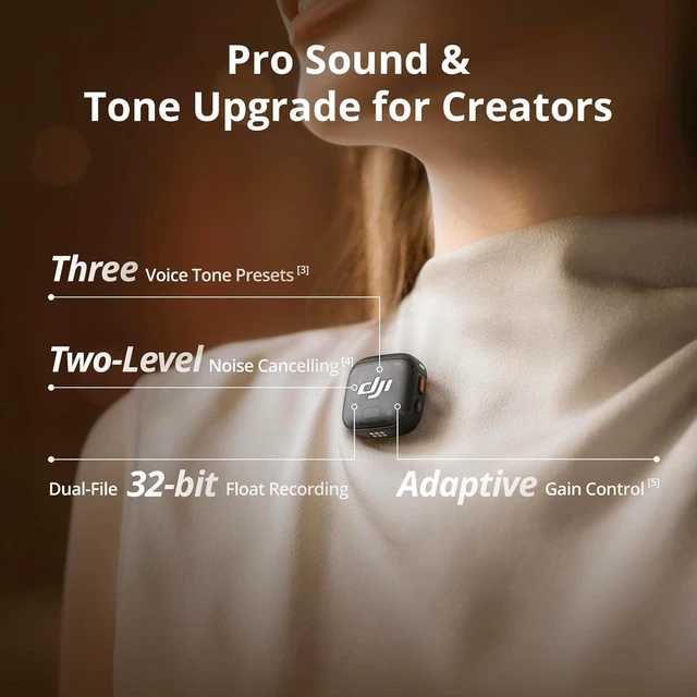 Alt view image 3 of 7 - DJI Mic 3 (2 TX + 1 RX + Charging Case), Wireless Microphone, Mini Mic for iPhone/Camera/Android, Ultralight, Adaptive Gain Control, Dual Band Anti-Interference, 28h Use