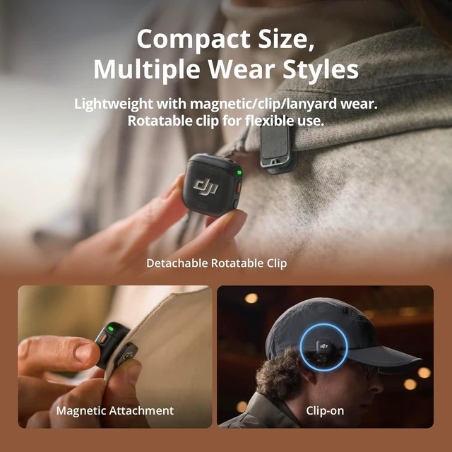 Alt view image 4 of 7 - DJI Mic 3 (2 TX + 1 RX + Charging Case), Wireless Microphone, Mini Mic for iPhone/Camera/Android, Ultralight, Adaptive Gain Control, Dual Band Anti-Interference, 28h Use
