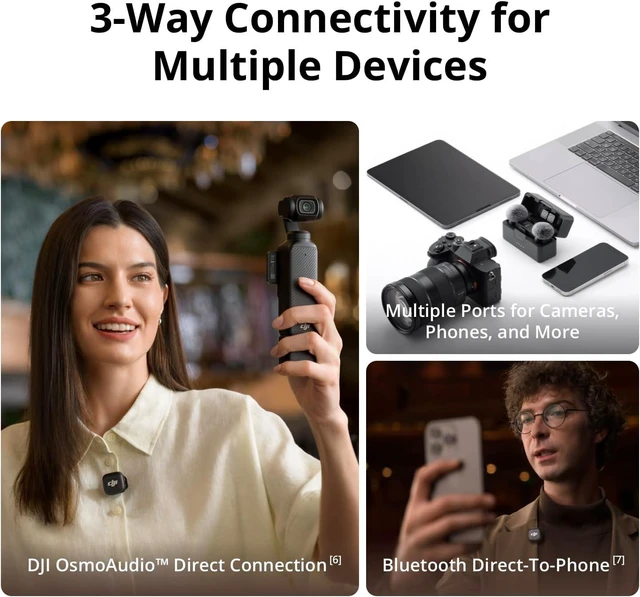 Alt view image 5 of 7 - DJI Mic 3 (2 TX + 1 RX + Charging Case), Wireless Microphone, Mini Mic for iPhone/Camera/Android, Ultralight, Adaptive Gain Control, Dual Band Anti-Interference, 28h Use