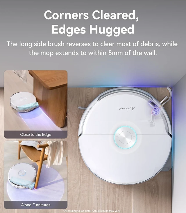 Alt view image 6 of 7 - NARWAL Flow Robot Vacuum and Mop Combo, 22000Pa, FlowWash Mop, White, TwinAI 200+ objects, DualFlow anti-tangle, CarpetFocus, EdgeReach, 173°F wash, 104°F drying, self-emptying, 2.4/5GHz Wi-Fi