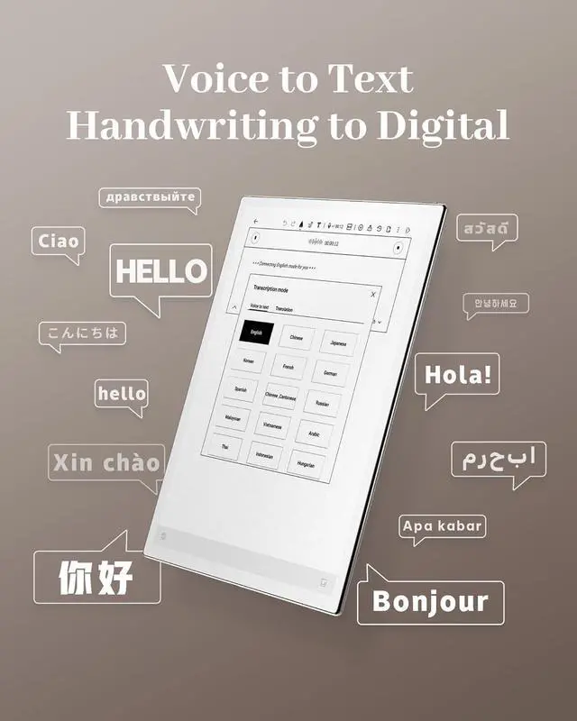 Alt view image 4 of 7 - iFLYTEK AINOTE 2  The Ultrathin E-Ink Tablet, 10.65" Electronic Tablets/ Notepad & AI Note-Taking Tablet with ChatGPT Support, 16-Language Transcription, Digital Notebook with Pen for Meetings & Study