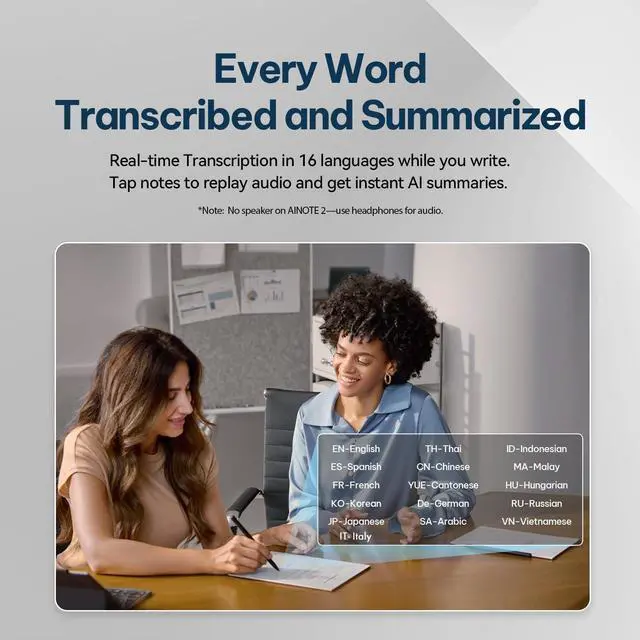 Alt view image 6 of 7 - iFLYTEK AINOTE 2, 10.65" Large Screen Paper Tablet, 4.2mm Ultrathin Note Taking Tablet with Stylus Pen, Supports AI Voice-to-Text Transcription &16-Language Transcription