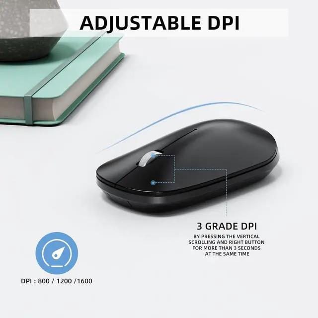 Alt view image 3 of 7 - Bluetooth Keyboard and Mouse Compatible with Mac, OMOTON Ultra-Slim Wireless Keyboard and Mouse Combo Compatible with MacOS, MacBook Pro/Air, iMac, Mac Mini, Laptop and PC(Black)