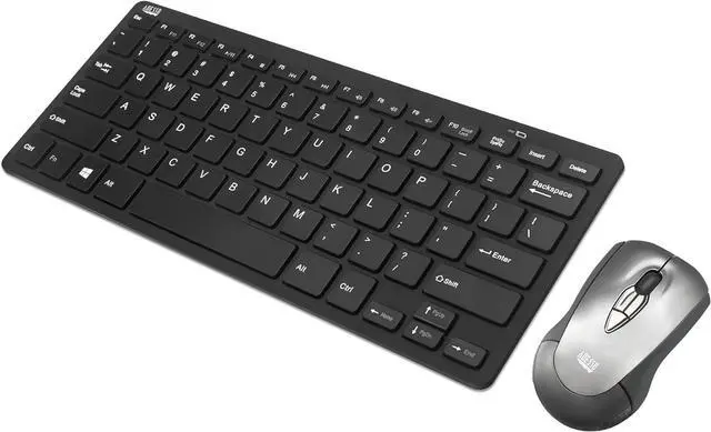 Main image of Adesso Wireless Keyboard and Mouse Combo with Air Mouse and Compact Design Keyboard, RF 2.4GHz USB Laser Mouse, PowerPoint Presentation Clicker for Teachers, Classroom and Meeting Room